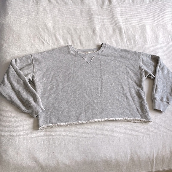 SIMON Miller Cropped Cotton Sweatshirt Size Small - Picture 1 of 8